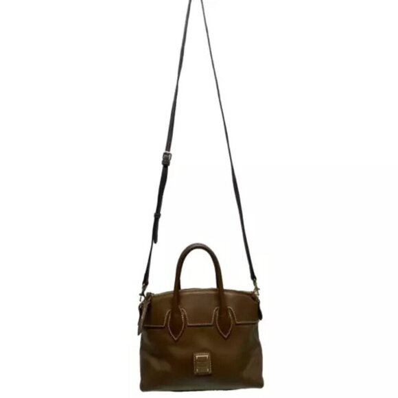 Dooney & Bourke Brown Leather Ruby Top Handle Convertible Crossbody Bag GUC - Picture 1 of 15
